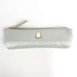 ミッフィー miffy 細ペンケース WH お花チャーム ミッフィー 筆箱 ペンポーチ 文房具 ケース グッズ  ホワイト  (MCOR)