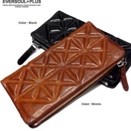 正規品 メンズ レディース EVERSOUL エバーソウル ever soul シンプルなデザインで使い勝手抜群 エンボス加工の本革レザーが高級感溢れるロングウォレット 5229454 mou43 旅行 ギフト
