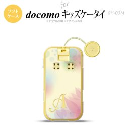 SH-03M キッズケータイSH-03M スマホケース ソフトケース ぼかし 花柄 黄 +アルファベット メンズ レディース nk-sh03m-tp1592i