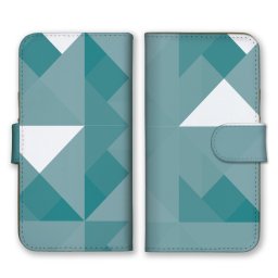 ＼全機種対応／ スマホケース 手帳型 スマホカバー 手帳タイプ スマートフォン ケース カバー トライアングル 幾何学模様 ブルー かわいい おしゃれ かっこいい カードホルダー付き カード収納 合皮 合成レザー