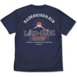 『ゆるキャン△』 富士山となでしこ＆リン Tシャツ ネイビー S 洋服 サマー インテリア