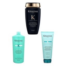 ケラスターゼ レジスタンス RE ソワン ド フォルス 200ml とレジスタンス RE バン エクステンショニスト 1000ml(サロンサイズ） とCH バン クロノロジスト R 250ml のセット    |  KERASTASE  コンディショナー うねり くせ毛 湿気 梅雨美容グッズ コスメ化粧品 誕生日 クリ