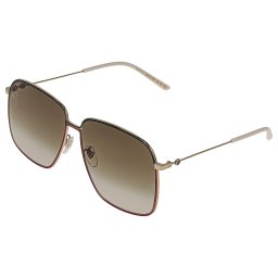 グッチ GUCCI サングラス GG0394S-003 アイウェア ティアドロップ型 スクエア型 レディース ゴールド系+ブラウングラデーション