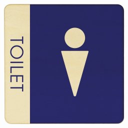 14x14cm トイレ 御手洗 TOILET トイレマーク D1 男 MENS ピクトサイン 木製ドアサイン ドアプレート インテリア 施設 案内