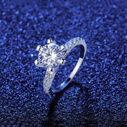 リング モアサナイト ホワイト シルバー925 シルバー ラウンド 1.5ct 6本爪 上品 エレガント おしゃれ きれいめ msr030