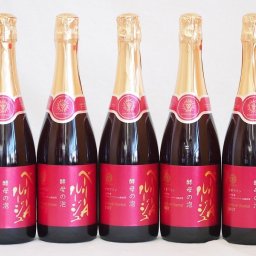 5本セット(山梨県産マスカット・ベーリーA　スパークリング赤ワイン ルージュ 酵母の泡 alc.11%やや辛口) 720ml×5本