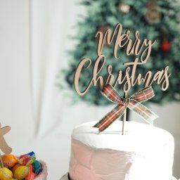 【送料無料】木製 ケーキトッパー〈Merry Christmas〉クリスマス 飾り 飾り付け 木製バナー ガーランド メリークリスマス フォト ウッド ベビー グッズ アイテム ケーキ 1歳 2歳 ハーフ 半年 6か月 6カ月 筆記体 パーティー ホーム おしゃれ 祝い 記念 ファースト ブース ナンバー