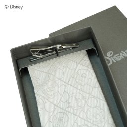 ディズニー／フォーマルネクタイ＆タイバー  (チェック柄×ミツマルタイバー BOX付)　ブランド ネクタイ【送料無料】 結婚式 クリスマス プレゼント ギフト おしゃれ ネクタイピン スーツ ビジネス セット  キャラクター　DN913000&Wa-05