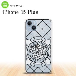 iPhone15 plus iPhone15 plus 背面ケース カバー ステンドグラス風 おしゃれ 蓮 ホワイト ステンドグラス風 2023年 9月発売 nk-i15pl-sg53