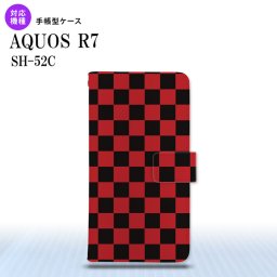 SH-52C AQUOS R7 手帳型スマホケース カバー スクエア 黒 赤  nk-004s-r7-dr763