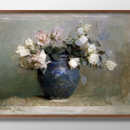 アボット ハンダーソン セイヤー Roses in a Ceramic Vase A3 サイズ ポスター アート おしゃれ 絵画 インテリア 北欧 イラスト マット紙 艶消し アートパネル 額 フレーム デザイン 壁掛け ギフト 新築祝い ディスプレイ 引越し祝い　新生活　空間デザイン 