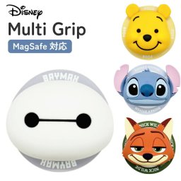 ディズニー スマホ グリップトック MagSafe対応 マルチグリップ スティッチ ベイマックス ニック キャラクター グッズ スマホリング スマホスタンド おしゃれ かわいい DNG-317