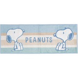 スヌーピー ロングマット【120cm】 くすみパステル ブルー ルームマット SNOOPY
