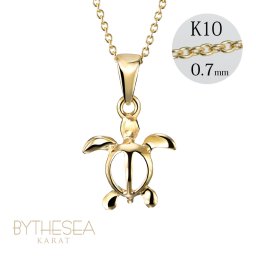 ゴールド ネックレス ハワイアンジュエリー ネックレス ホヌ イエローゴールド ネックレス 幸せを運ぶ ホヌ Sサイズ 14K K14イエローゴールド K10 10Kあずきチェーン太0.7mm ギフトラッピング可能 メンズ レディース プレゼント 夏 サマー 【品番：CG-GP116】