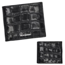 バーバリー 財布 BURBERRY 8059373 A1189 二つ折り財布 折り畳み 財布 小銭入れ無し WALLET メンズ レディース ユニセックス ブラック