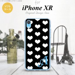 iPhoneXR iPhone XR スマホケース ソフトケース ハート A 黒 白 +アルファベット メンズ レディース nk-ipxr-tp119i