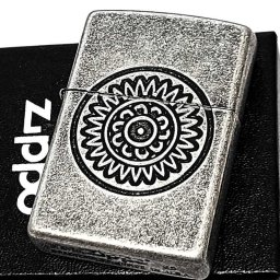 ZIPPO 麻雀牌 一筒 アンティーク シルバー ジッポ ライター 銀古美加工 マージャンパイ イーピン 筒子 かっこいい ユーズド加工 渋い おしゃれ メンズ ギフト プレゼント