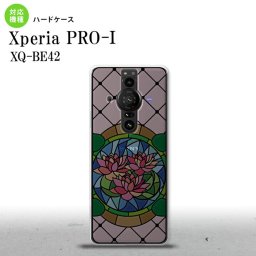 Xperia PRO I Xperia PRO-I 背面ケース カバー ステンドグラス風 おしゃれ 蓮 ピンク ステンドグラス風 背面カバー android nk-xproi-sg41