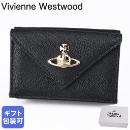 ヴィヴィアンウエストウッド Vivienne Westwood 三つ折り財布 コンパクト 小銭入れ付き ウォレット ENVELOPE レディース サフィアーノ ブラック 5115002EW L001N N402 送別会 誕生日 お中元 結婚祝い 結婚式 彼氏 息子 夫 男性 彼女 妻 女性 財布 高級 父の日 母の日【スペシャルラッピング660円(別売り)】 即日発送ファッション小物 ホワイトデー
