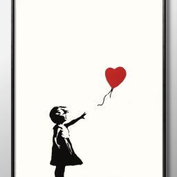 バンクシー 赤い風船に手を伸ばす少女 A3 サイズ ポスター アート おしゃれ 絵画 インテリア 北欧 イラスト マット紙 艶消し アートパネル 額 フレーム デザイン 壁掛け ギフト 新築祝い ディスプレイ 引越し祝い　新生活　空間デザイン 