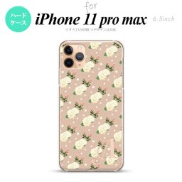 iPhone11ProMax iPhone11pro max スマホケース ハードケース 花柄 バラ ドット ベージュ +アルファベット メンズ レディース nk-i11pm-246i