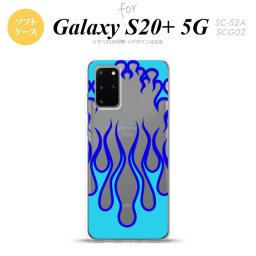 SC-52A SCG02 Galaxy S20+ 5G スマホケース ソフトケース ファイヤー 炎 クリア 青 メンズ レディース nk-s20p-tp1313