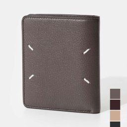 メゾン マルジェラ MAISON MARGIELA SA1UI0009 P4806 二つ折り財布 メンズ レディース 財布 本革 ミニ財布 フリップフラップ ミディアム 小銭入れ レザー ウォレット スリム 4ステッチ カードケー コンパクト ギフト WALLET FLIP FLAP MEDIUM ブラック