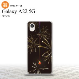 SC-56B Galaxy A22 スマホケース ソフトケース 花火 線香花火 黒 メンズ レディース nk-a22-tp321