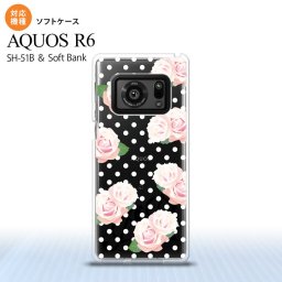 SH-51B AQUOS R6 AQUOS R6 スマホケース ソフトケース バラ ドット クリア メンズ レディース nk-r6-tp785