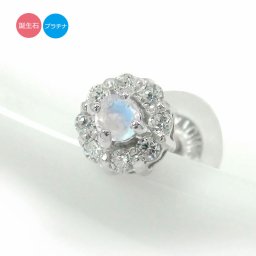 誕生石 片耳ピアス ダイヤモンド プラチナ 取り巻き フラワーモチーフ 花 花以外 2025