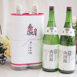 地鎮祭用奉献酒お供え日本酒セット 兵庫県産お酒2本縛り(本田商店 龍力 山田錦特別純米酒1800ml×2本)デザイン書道家 榮田清峰作
