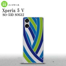 Xperia 5V Xperia 5V 背面ケース カバー ステンドグラス風 おしゃれ 帯 ブルー ステンドグラス風 2023年 10月発売 nk-xp55-sg16