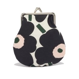 マリメッコ marimekko がま口 ポーチ マルチポーチ 046309 195 PIENI KUKKARO MINI UNIKKO ウニッコ柄オフホワイト+ダークグレー系
