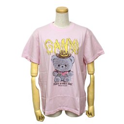 ガニー GANNI トップス Tシャツ カットソー ロゴ ウィメンズ 半袖 トップス A1050074-868 レディース ピンク 海外正規品