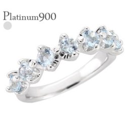 エタニティリング プラチナ プラチナ900 pt900 アクアマリン 3月誕生石 3mm 7石 指輪 ハーフエタニティリング レディース ジュエリー アクセサリー  プレゼント ギフト 人気 おすすめ 送料無料