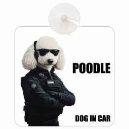 POODLE プードル DOG IN CAR 吸盤 収れん火災防止タイプ 車内用 セキュリティガード風 ちょい悪 ドッグオンボード 安全対策 あおり運転 セーフティサイン 窓ガラス カーサイン 車 犬