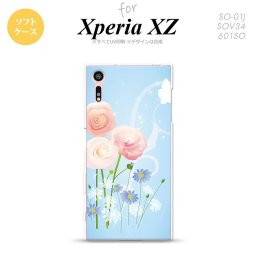 【SO01J】【スマホケース/スマホカバー】【エクスペリア XZ 】SO01J スマホケース XPERIA XZ SO-01J カバー エクスペリア XZ  花柄・ミックス（C） 青 nk-so01j-tp281【メール便送料無料】