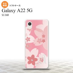 SC-56B Galaxy A22 スマホケース ソフトケース 花柄 サクラ C ピンク +アルファベット メンズ レディース nk-a22-tp062i