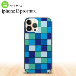 iPhone13ProMax iPhone13 Pro Max 背面ケース カバー ステンドグラス風 スクエア ブルー ステンドグラス風 iPhone13 マックス 6.7インチ  nk-i13pm-sg09