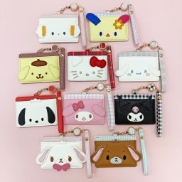 リール付きパスケース サンリオキャラクター 公式 公認 ハローキティ マイメロディ クロミ ポムポムプリン シナモロール ポチャッコ ウサハナ シュガーバニーズ こぎみゅん サンリオ パスケース 定期入れ ダイカット 刺繍 キャラクター 新学期 新生活 通学