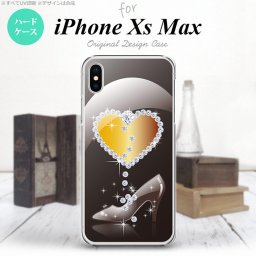 iPhoneXsMax iPhone XS Max スマホケース ハードケース ハート ガラスの靴 黒 メンズ レディース nk-ixm-236