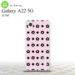 SC-56B Galaxy A22 スマホケース ハードケース 花柄 ドット ピンク +アルファベット メンズ レディース nk-a22-343i