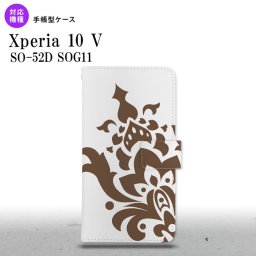 Xperia10V Xperia10V 手帳型スマホケース カバー ダマスク 茶 2023年 7月発売 nk-004s-xp105-dr1031