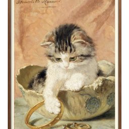 ヘンリエッタ ロナー＝クニップ 宝石で遊ぶ子猫 A3 サイズ ポスター アート おしゃれ 絵画 インテリア 北欧 イラスト マット紙 艶消し アートパネル 額 フレーム デザイン 壁掛け ギフト 新築祝い ディスプレイ 引越し祝い　新生活　空間デザイン 