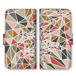 ＼全機種対応／ スマホケース 手帳型 スマホカバー 手帳タイプ スマートフォン ケース カバー 図形 ステンドグラス風 カラフル かわいい おしゃれ かっこいい カードホルダー付き カード収納 合皮 合成レザー
