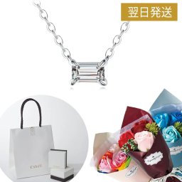 【ローズブーケセット】スクエアストーンネックレス
