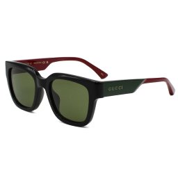 グッチ GUCCI サングラス アジアンフィット GG1670SK-005 アイウェア EYEWEAR ウェリントン型 メンズ レディース ユニセックス ブラック+グリーン 国内正規品