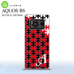 SH-51B AQUOS R6 AQUOS R6 スマホケース ハードケース パズル 黒 赤 +アルファベット メンズ レディース nk-r6-1204i