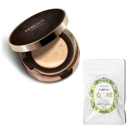 お得セットユーグレナ女神90粒＋ディビュース クッションファンデーション 15g DEBEAUS 【本品＋リフィル1個付】【SPF50+/PA+++】 韓国コスメ クッションファンデ ファンデ ベースメイク ファンデーション クッション 紫外線 毛穴 ツヤ 敏感肌 メイク下地 ブランド おしゃれ 韓国化粧品 ブランド