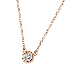 ティファニー TIFFANY&CO. エルサ・ペレッティ ダイヤモンド バイ ザ ヤード シングル ペンダント ネックレス 0.03ct 16in 28334192 ローズゴールド